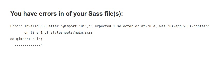 Sass Error Message